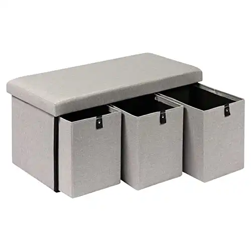 PINPLUS Storage, folding Ottoman with Drawers